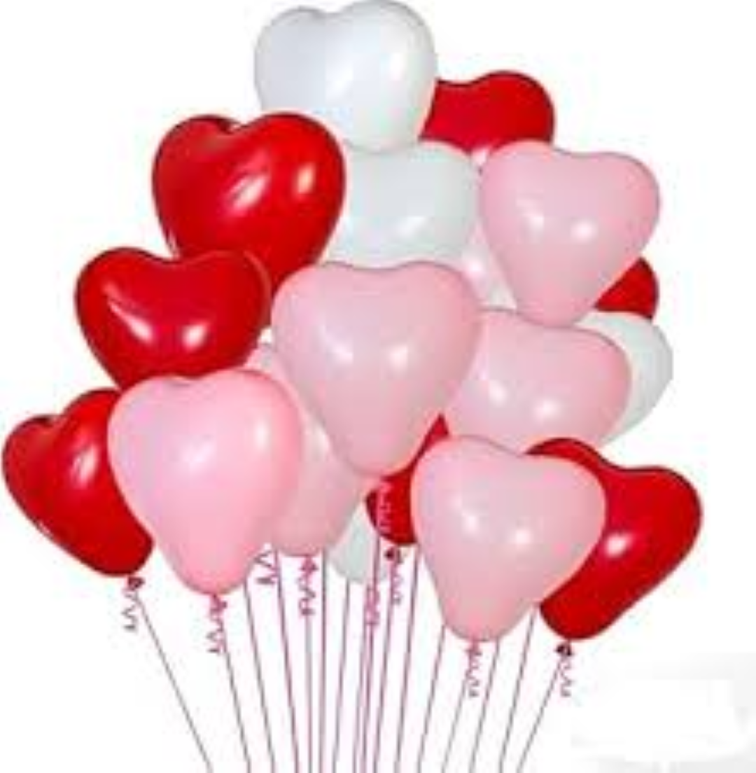 BALOON HELWON 100PC HEART SHAPE